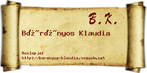 Bárányos Klaudia névjegykártya