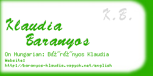 klaudia baranyos business card